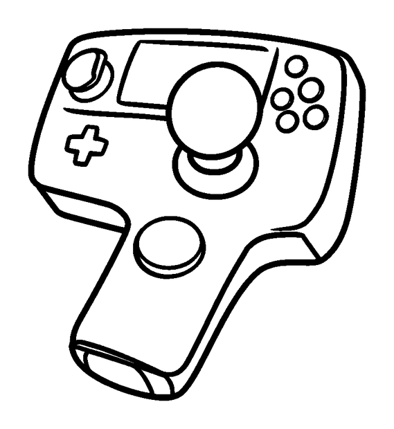 Analog Stick colouring page — free printable for kids