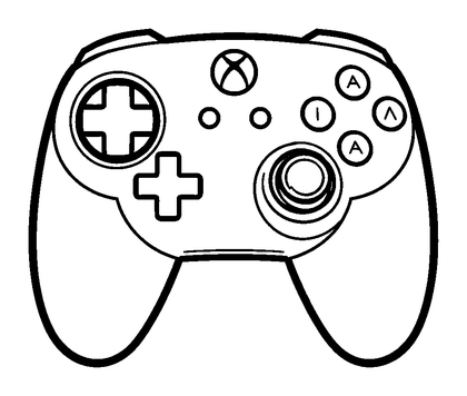 Analog Stick Colouring Page (Toddler, Bold & Easy)