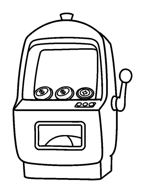 Arcade Coin Slot colouring page — free printable for toddlers