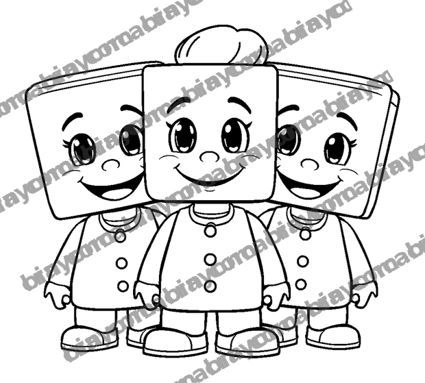 Blocky Avatar Friends colouring page — free printable for teens