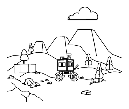 Blocky Builder World Colouring Page (Toddler, Bold & Easy)