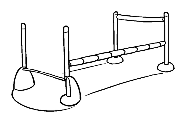 Bouncy Obstacle Course colouring page — free printable for kids