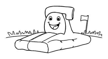 Bouncy Obstacle Course Colouring Page (Toddler, Bold & Easy)