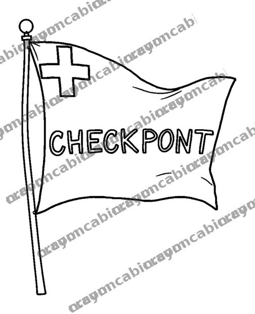 Checkpoint Flag colouring page — free printable for teens