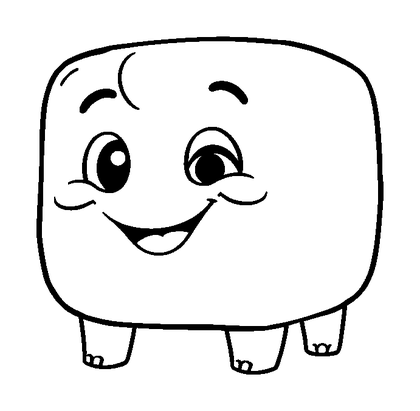 Cube Pet Creature Colouring Page (Kids, Standard)