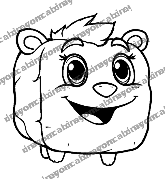 Cube Pet Creature colouring page — free printable for teens