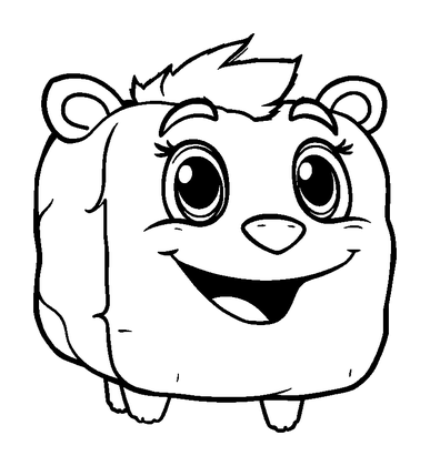 Cube Pet Creature Colouring Page (Teens, Standard)