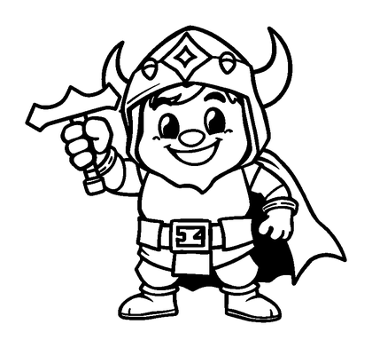Dungeon Quest Hero Colouring Page (Toddler, Bold & Easy)