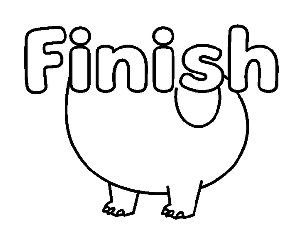 Finish Banner colouring page — free printable for kids