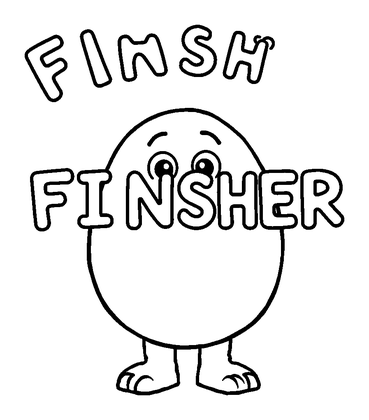 Finish Banner Colouring Page (Toddler, Bold & Easy)