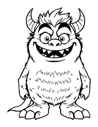 Friendly Boss Monster Colouring Page (Teens, Standard)
