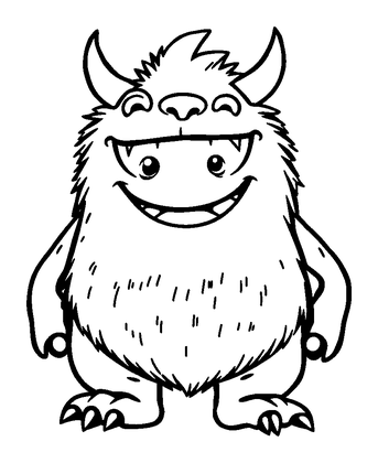 Friendly Boss Monster Colouring Page (Toddler, Bold & Easy)