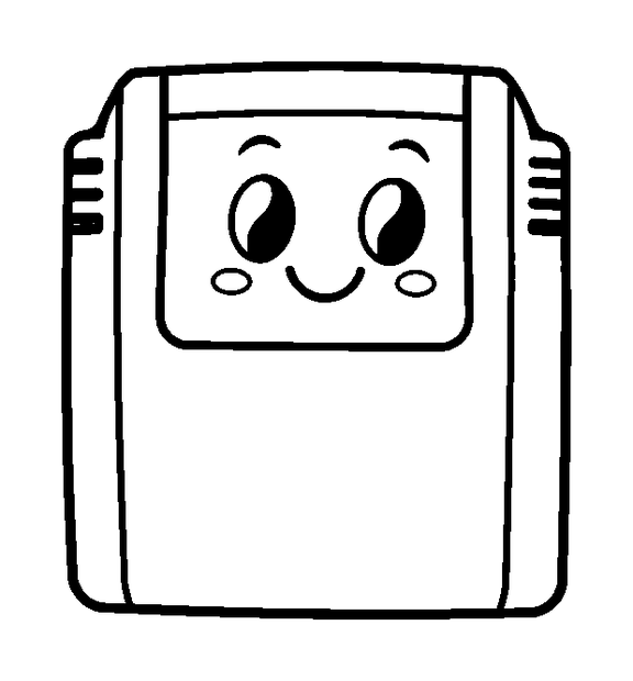 Game Cartridge colouring page — free printable for kids