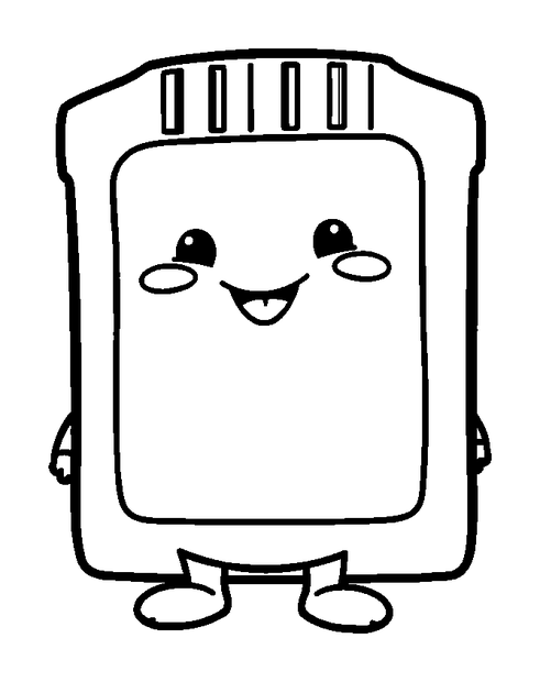 Game Cartridge colouring page — free printable for toddlers