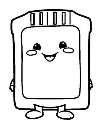 Game Cartridge Colouring Page (Toddler, Bold & Easy)