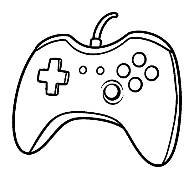 Game Controller colouring page — free printable for kids