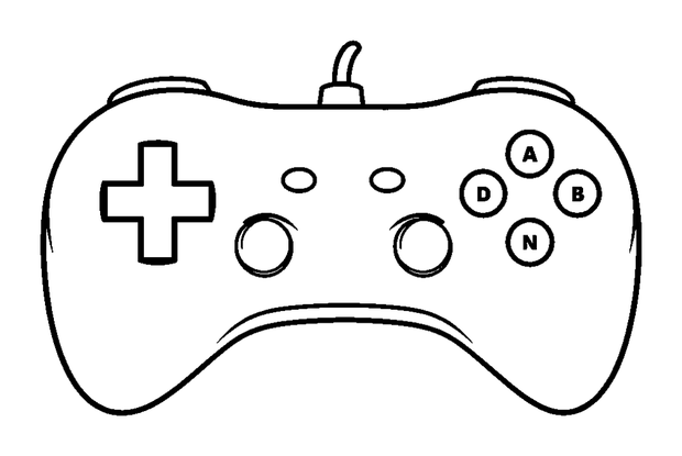 Game Controller colouring page — free printable for toddlers