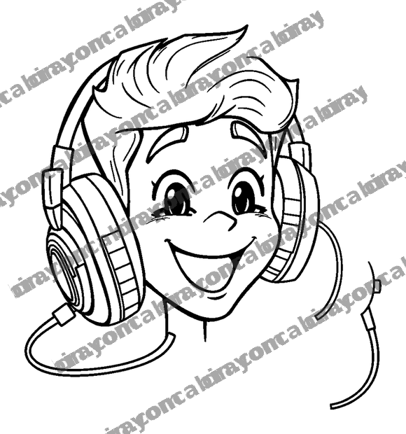 Gaming Headset colouring page — free printable for teens