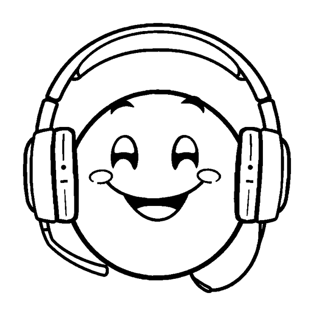 Gaming Headset colouring page — free printable for toddlers