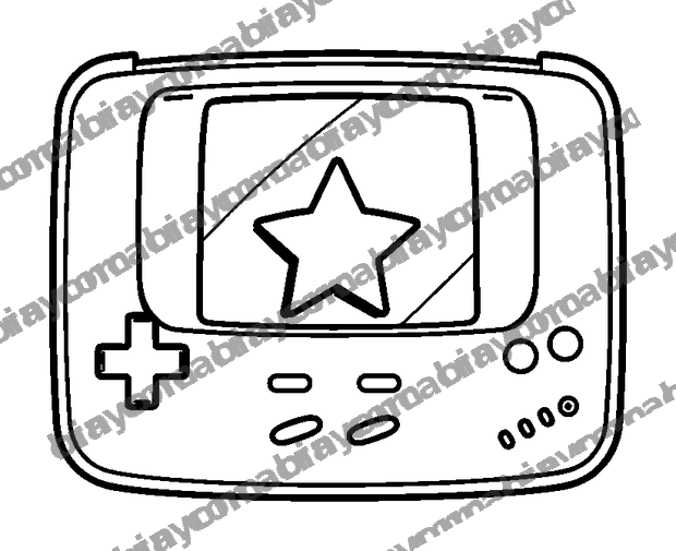 Handheld Game Console colouring page — free printable for teens