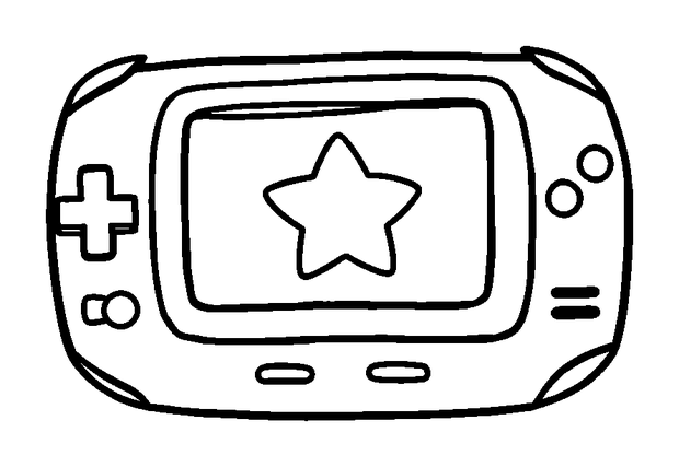 Handheld Game Console colouring page — free printable for toddlers
