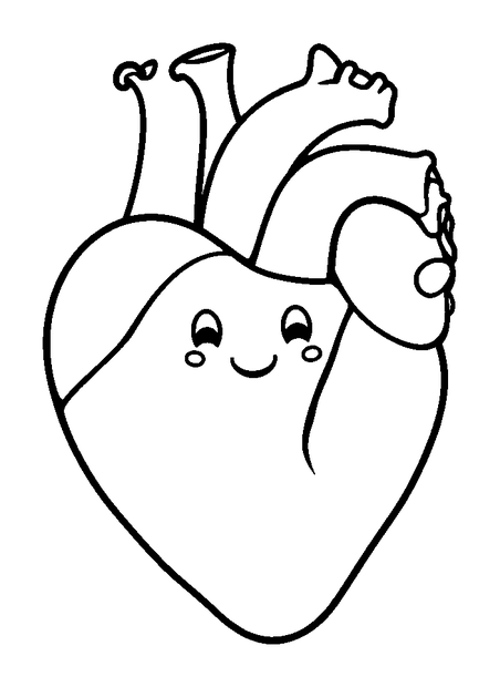 Health Heart colouring page — free printable for toddlers