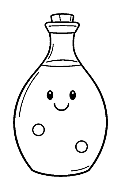 Health Potion colouring page — free printable for toddlers