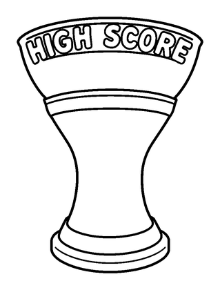 High Score Cup Colouring Page (Toddler, Bold & Easy)