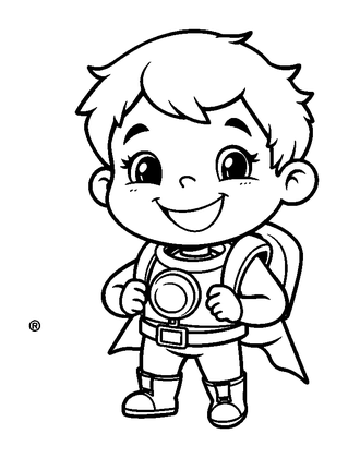Jetpack Hero Colouring Page (Teens, Standard)