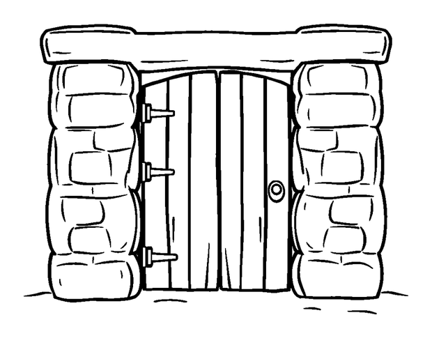 Level Gate Doors colouring page — free printable for kids