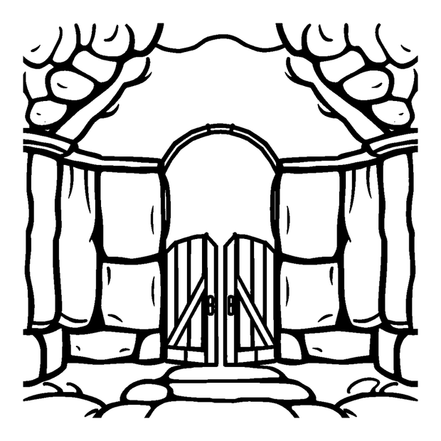 Level Gate Doors colouring page — free printable for toddlers