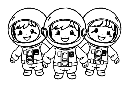 Little Space Crew Colouring Page (Kids, Standard)