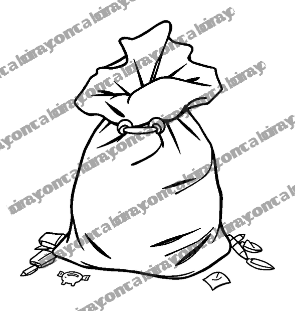 Loot Bag colouring page — free printable for teens