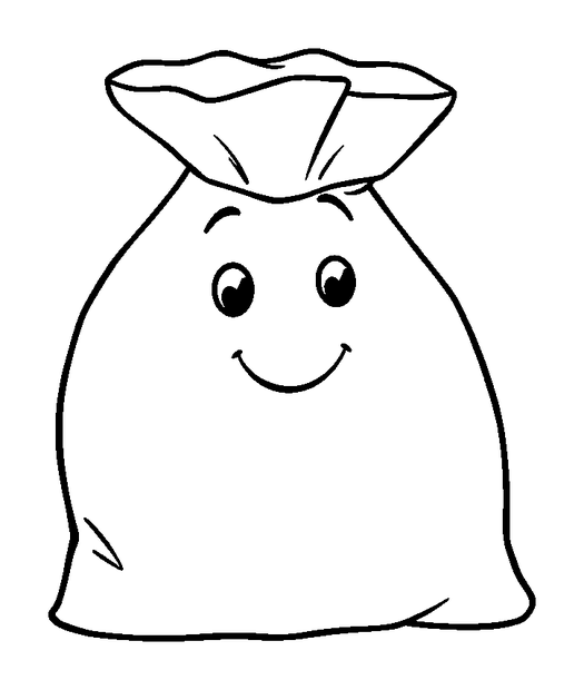 Loot Bag colouring page — free printable for toddlers