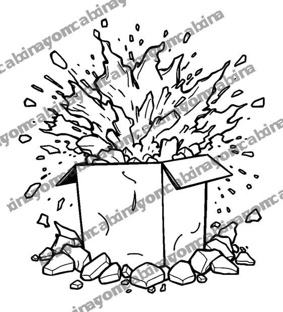 Loot Box Explosion colouring page — free printable for teens