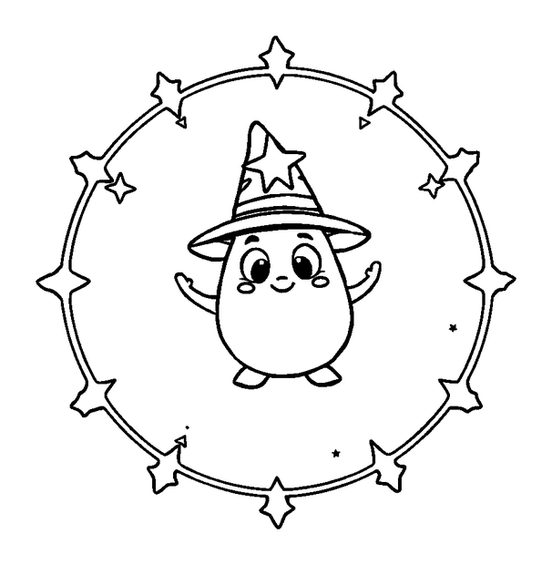 Magic Circle Spell colouring page — free printable for kids
