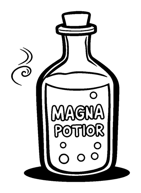 Mana Potion colouring page — free printable for kids