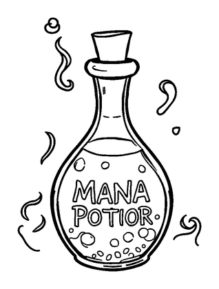 Mana Potion Colouring Page (Teens, Standard)