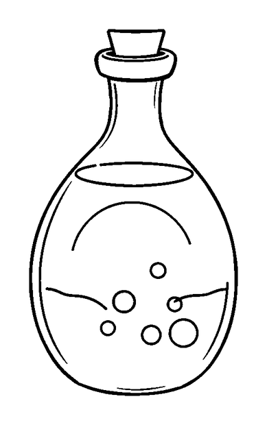Mana Potion colouring page — free printable for toddlers