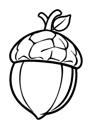 Pixel Acorn Colouring Page (Toddler, Bold & Easy)