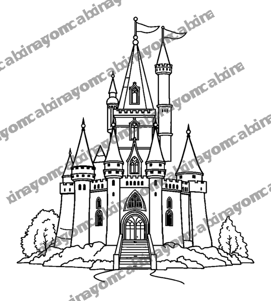 Pixel Art Castle colouring page — free printable for teens
