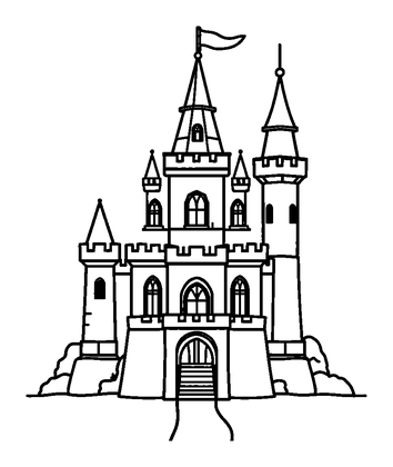 Pixel Art Castle Colouring Page (Toddler, Bold & Easy)