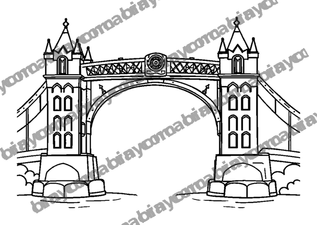 Pixel Bridge colouring page — free printable for teens