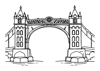 Pixel Bridge Colouring Page (Teens, Standard)