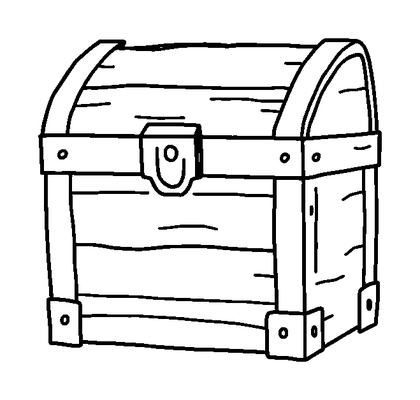 Pixel Chest Colouring Page (Toddler, Bold & Easy)