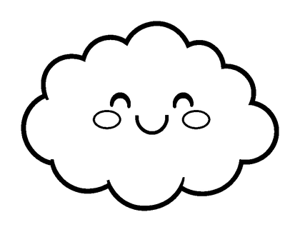 Pixel Cloud Colouring Page (Toddler, Bold & Easy)