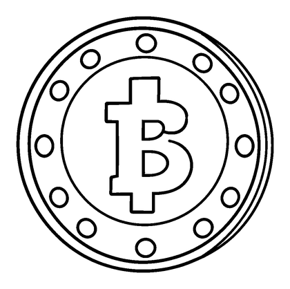 Pixel Coin Colouring Page (Kids, Standard)