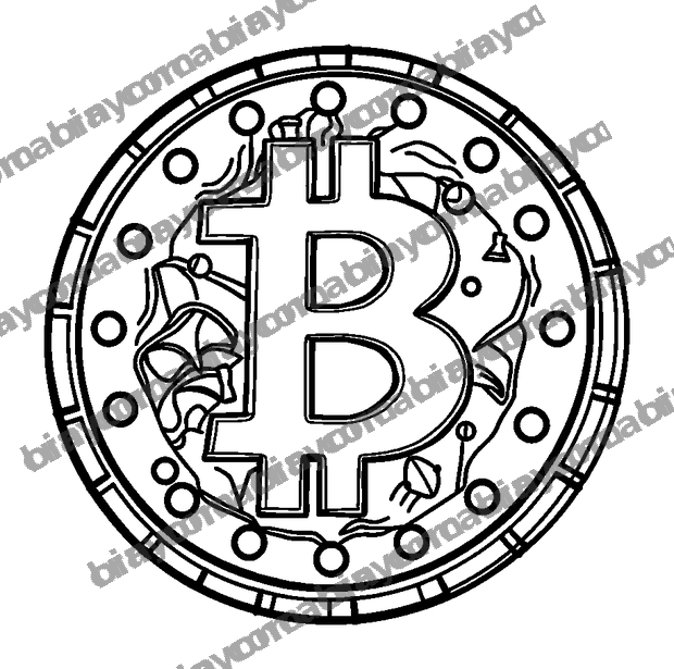 Pixel Coin colouring page — free printable for teens