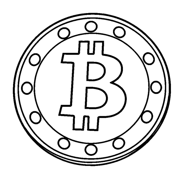 Pixel Coin colouring page — free printable for toddlers