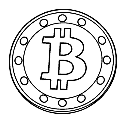 Pixel Coin Colouring Page (Toddler, Bold & Easy)